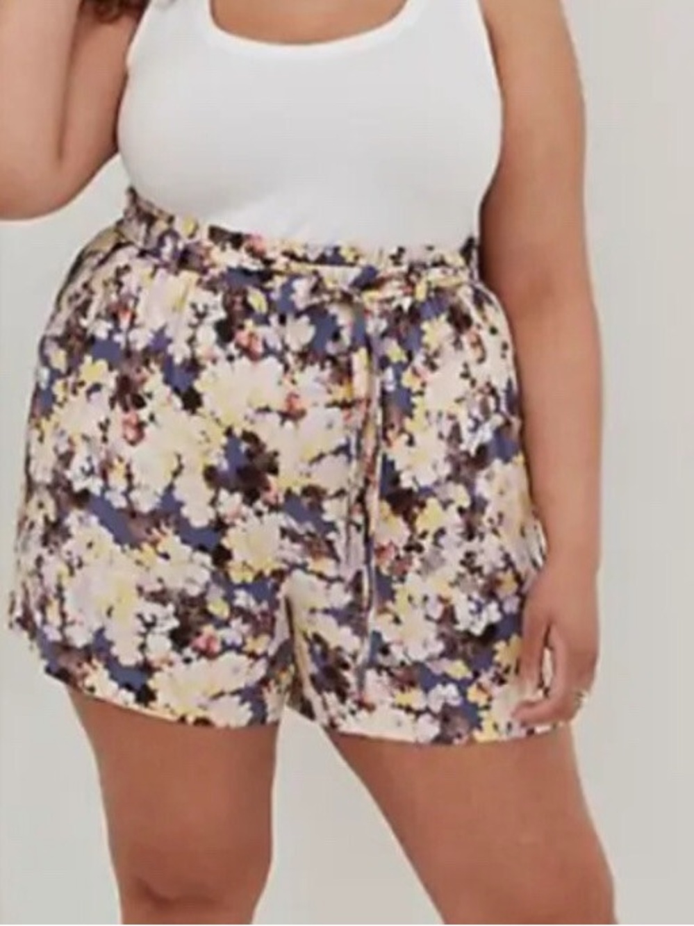 Torrid Floral Challis Paper Bag Waist Chic Cottagecore Shorts Plus Size 4X NWT